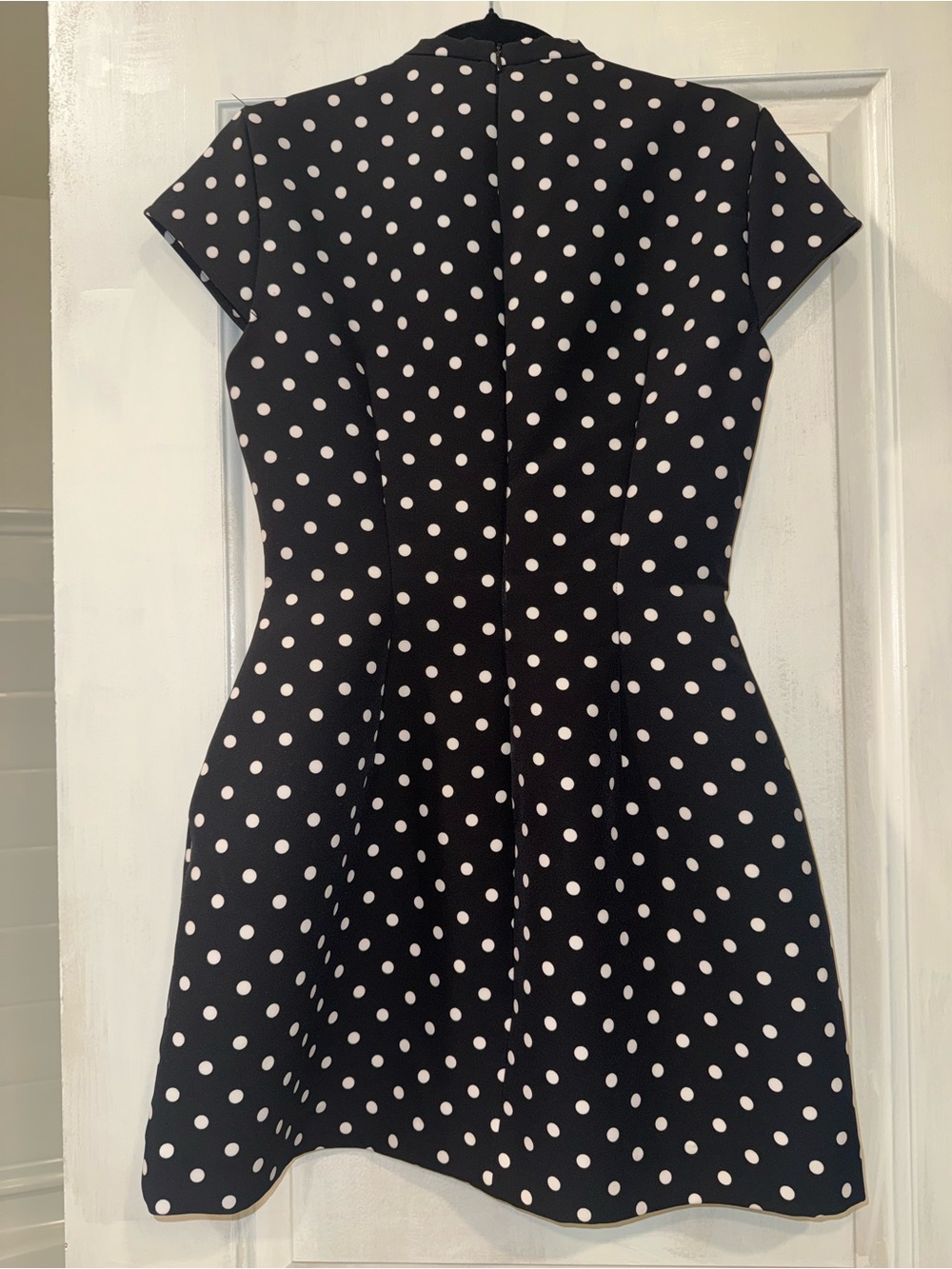 Zara Black Dress with White Polka Dots and Tie-Neck - Picture 4 of 4